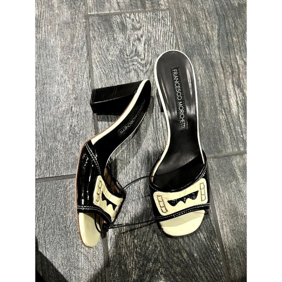 GENTLY USED FRANCESCO MORICHETTI KITTEN HEELS- 38 - Picture 2 of 4